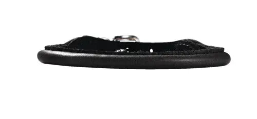 Læder rund halsbånd Petit Elg 24-27 cm 6 mm bred sort
