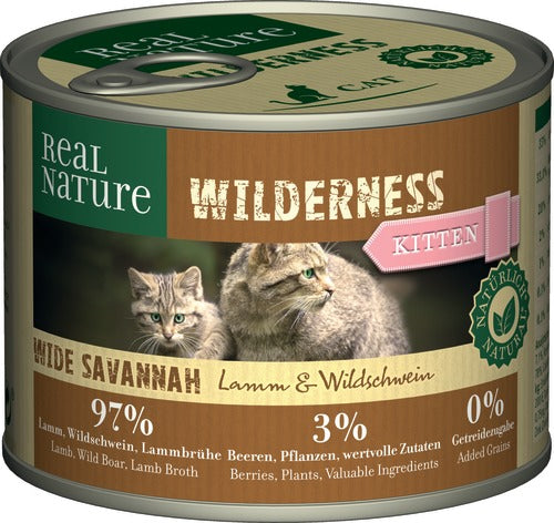 Kitten Wild. Wide Savannah dås lam & vildsvin 200 g