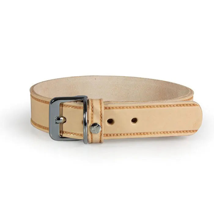 Læder halsbånd Weinheim 17-23 cm sand bred