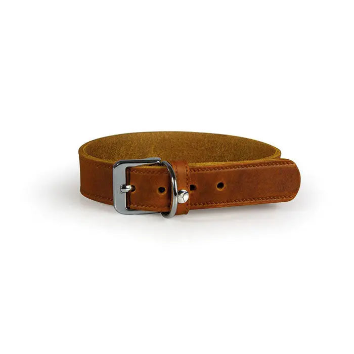 Læder halsbånd Weinheim 51-57 cm brun bred