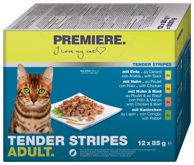 Adult Tender Stripes Pouch Multipack 12x85 g