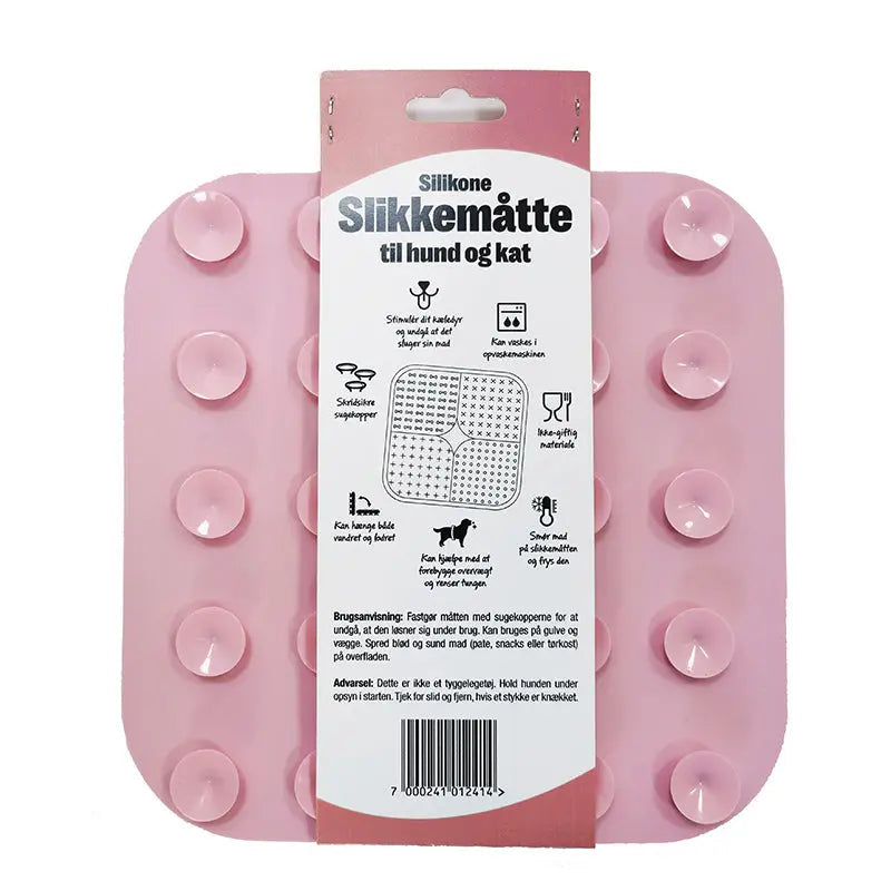 Slikkemåtte 20x20 cm lyserød